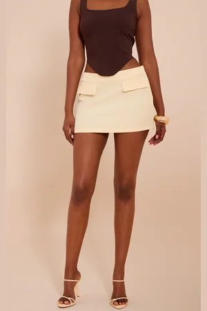 PRETTYLITTLETHING Pocket Detail Structured Tailored Woven Mini Skirt