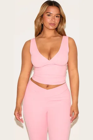 PRETTYLITTLETHING Shape Sculpt Active Wrap V Neck Long Line Top