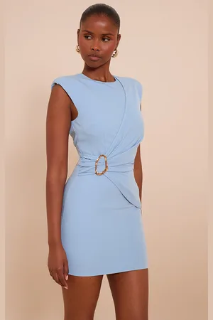 PRETTYLITTLETHING Woven Ruched Trim Detail Mini Dress