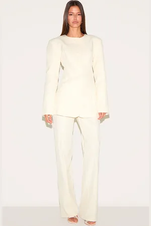 PRETTYLITTLETHING Tailored Wide Leg Split Hem Pants