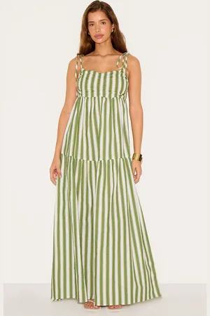PRETTYLITTLETHING Striped Strappy Low Back Maxi Dress