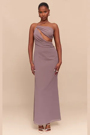 PRETTYLITTLETHING Chiffon Cut Out Draped Maxi Dress