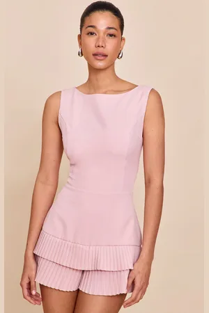 PRETTYLITTLETHING Woven Boat Neck Ruffle Detail Playsuit