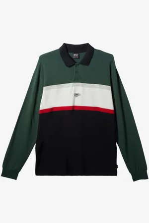 Quiksilver | Mens Mercury Rugby Long Sleeve Polo T-Shirt - - Size XL at Official Store - Only 2 Left