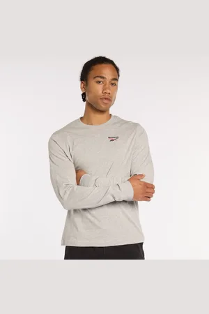 Reebok Idlong Sleeve T-Shirt Mgrey Heather/Vector Red