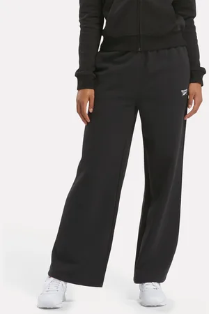 Reebok Identity Small Logo Fleece Wide Leg Pants Black