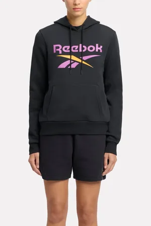 Reebok Ri Big Logo Fleece Hoodie Black/Purple/Electric Amber