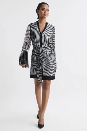 Reiss Women's Perry Sheer Blouson Sleeve Mini Dress