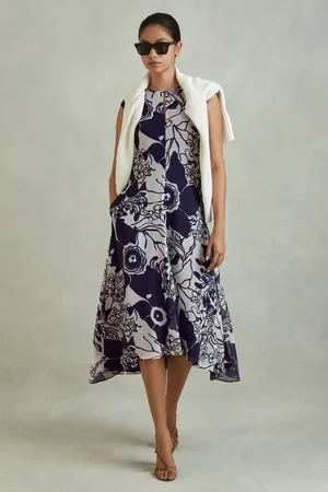 Reiss Ivy Floral Print Midi Dress