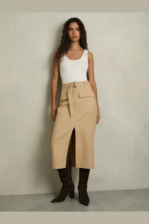 Reiss Oakley Cargo Pencil Skirt With Cotton