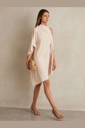Reiss Ellery One Shoulder Draped Mini Dress