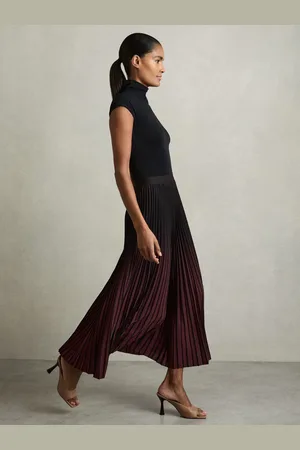 Reiss Marlie Ombre Pleated Midi Skirt