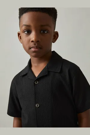 Reiss Hunt 9-13 yrs Textured Cuban Collar Shirt