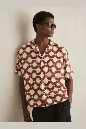 Reiss Makarb Abstract Floral Print Cuban Shirt