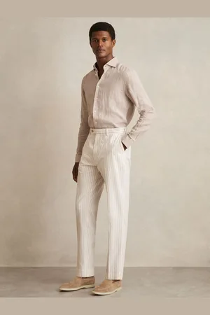 Reiss Easton Regular-Fit Cotton-Blend Pinstripe Trousers