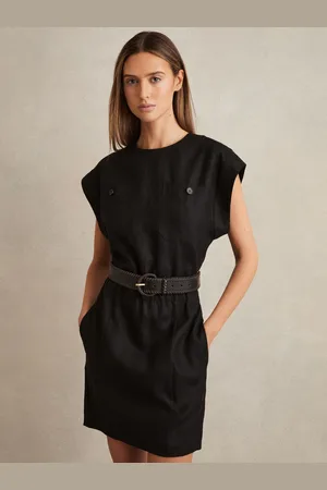 Reiss Karly Linen Short Sleeve Mini Dress