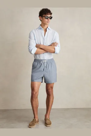 Reiss Tito Drawstring Geometric Print Swim Shorts