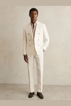 Reiss Park Slim-Fit Linen Herringbone Suit Trousers