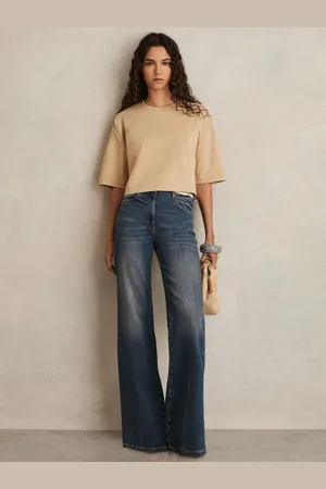 Reiss Alex Stretch-Cotton Cropped T-Shirt
