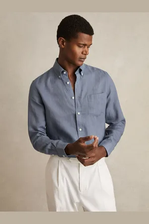 Reiss Queens Linen Button-Through Shirt