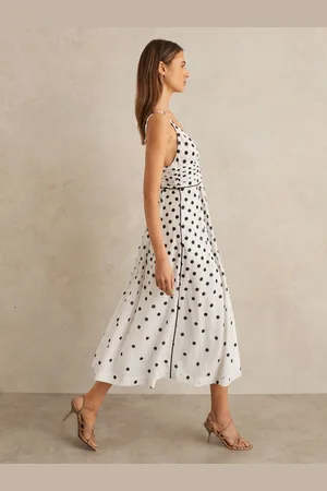 Reiss Dottie Polka Dot Midi Dress