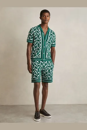 Reiss Vounder Abstract-Pattern Towelling Shorts