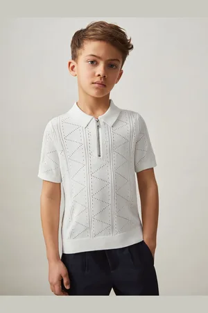 Reiss Spey Half-Zip Pointelle Polo Shirt