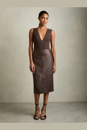 Reiss Miley Leather Pencil Skirt