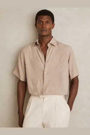Reiss Coupe Floral-Jacquard Short-Sleeve Shirt