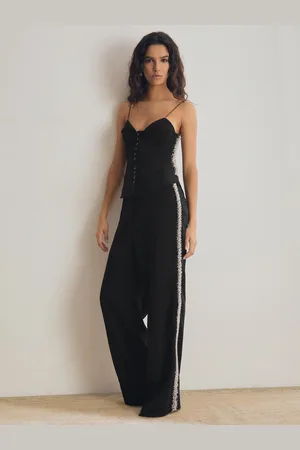Reiss Marcella Atelier Embellished Wide Leg Trousers