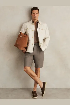 Reiss Barges Linen Drawstring Shorts