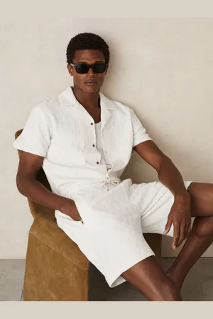 Reiss Phillimore Cotton Textured Drawstring Shorts