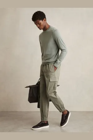 Reiss Haven Cotton Drawstring Cargo Trousers