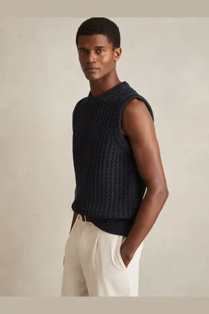 Reiss Bryant Cotton-Blend Crochet Vest
