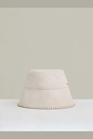 Reiss Winnie Cotton Blanket-Stitch Bucket Hat