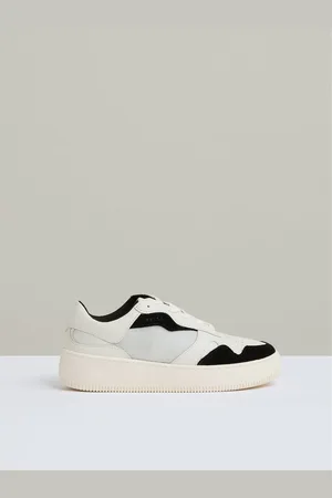 Reiss Ruth Leather And Mesh Platform Trainers