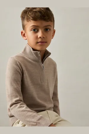 Reiss Blackhall 13-14 yrs Merino Wool Half-Zip Funnel Neck Jumper