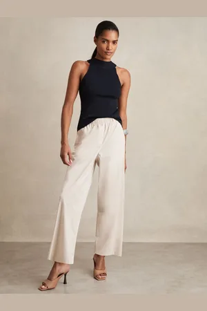 Reiss Osbourne Cotton-Blend Cropped Tapered Trousers