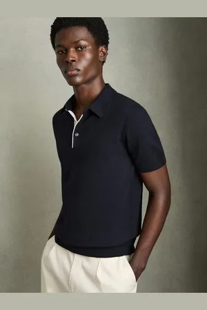 Reiss Finch Contrast Placket Polo Shirt With Cotton