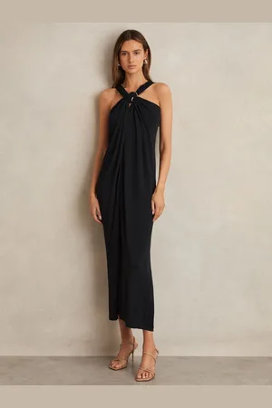 Reiss Eliza Gathered Neck Jersey Midi Dress