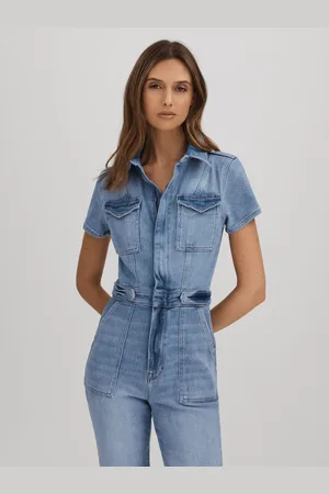 GOOD AMERICAN Denim Skinny Jumpsuit