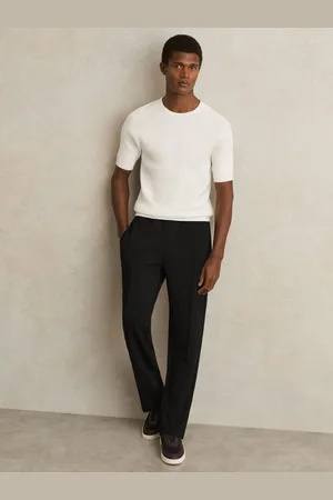 Reiss City Interlock Straight-Leg Drawstring Trousers