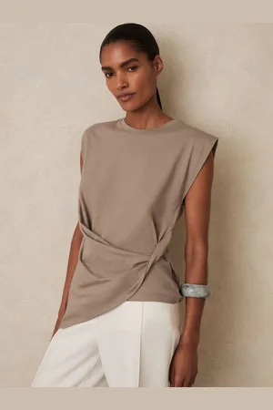 Reiss Tilly Cotton Drape T-Shirt