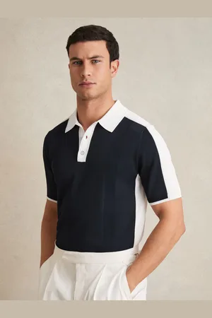 Reiss Pentel Colour-Block Knit Polo Shirt