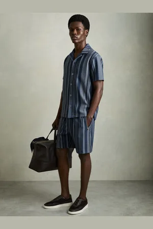 Reiss River Aztec-Stripe Drawstring Shorts