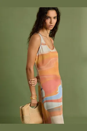 Reiss Layla Sunset Print Sleeveless Slip Dress