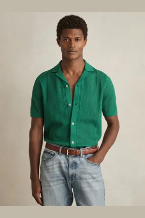 Reiss Kipling Textured-Knit Short-Sleeve Shirt
