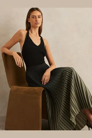 Reiss Marlie Ombre Pleated Midi Skirt