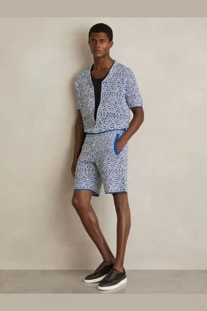 Reiss Redhill Tile Pattern Knit Shorts