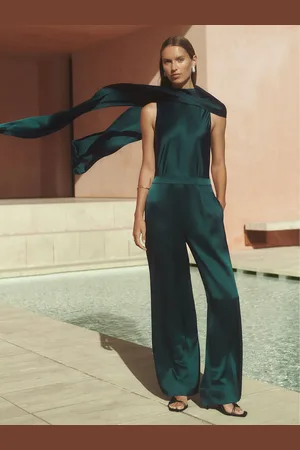 Reiss Farah Satin Cape Sash Jumpsuit